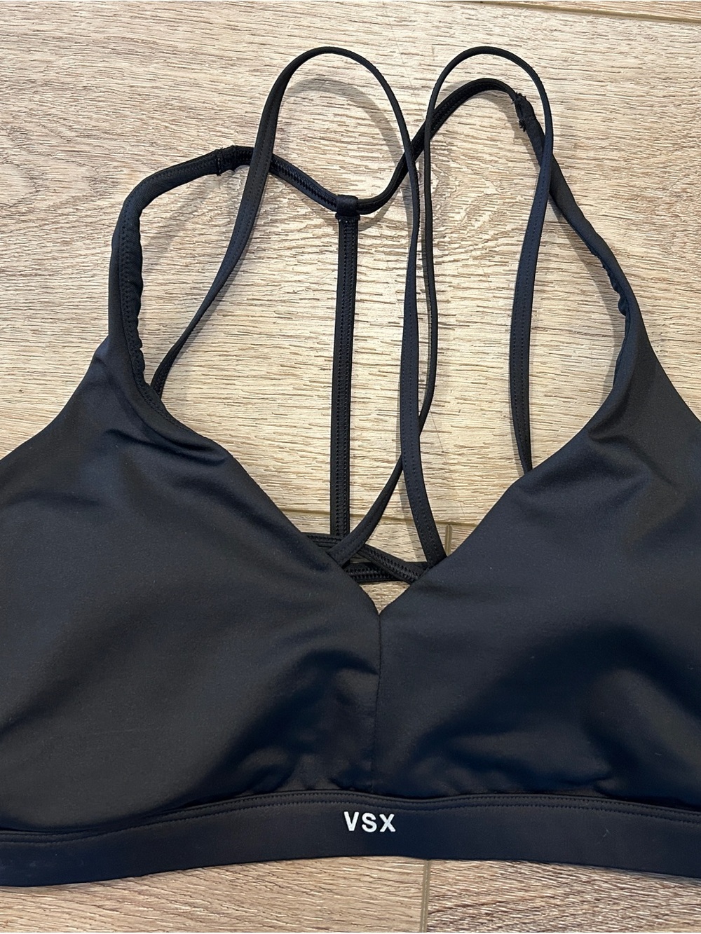 VSX Black Strappy Bralette sports bra